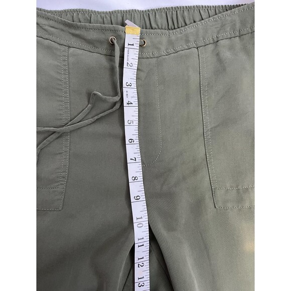 Chico's Military Green Pull On Tapered Pants Size 10T Casual Drawstring Relaxed - Picture 10 of 11